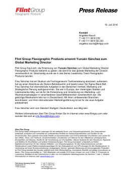Flint Group Flexographic Products ernennt Yunuén Sánchez zum