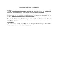 Ergänzungen und Fragen zum Verfahren