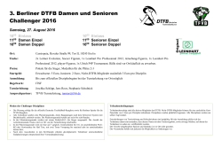 3. Berliner DTFB Damen und Senioren Challenger 2016
