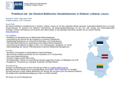 Praktikum bei der Deutsch-Baltischen Handelskammer in Estland