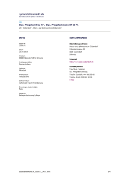 Dipl. Pflegefachfrau HF / Dipl. Pflegefachmann HF 90