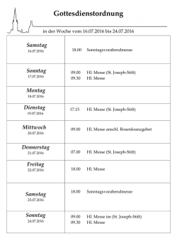 Gottesdienstordnung - Herz-Jesu