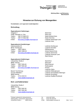 Hinweise zur Eichung eines Messger&auml;ts