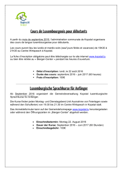 Inscription Cours de Luxembourgeois