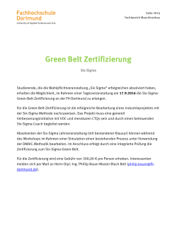 Green Belt Zertifizierung