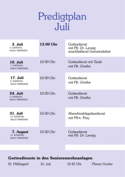 Predigtplan Juli - EvKG