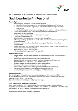 Sachbearbeiter/in Personal