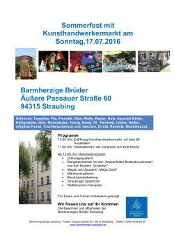 Plakat Sommerfest - Barmherzige Brüder Straubing