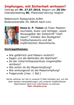 Impfungen, mit Sicherheit wirksam? - IMPFormier