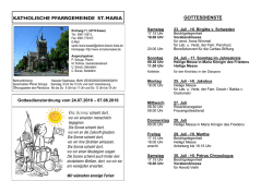 Gottesdienstordnung 24.07.2016 - Die Katholische Pfarrgemeinde