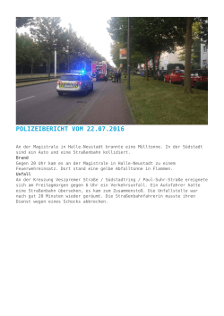 Polizeibericht vom 22.07.2016