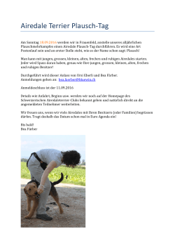 Airedale Plauschtag - Airedale Terrier Club Schweiz