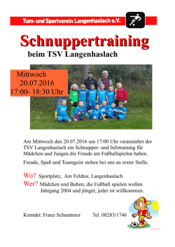 Schnuppertraining - TSV Langenhaslach