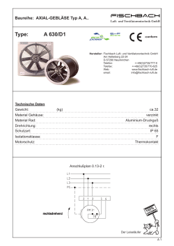 Type: A 630/D1 - Fischbach GmbH L&uuml;ftungstechnik und