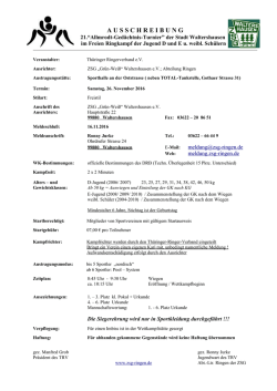 26.11.2016 | Waltershausen 21.“Allmrodt-Gedächtnis