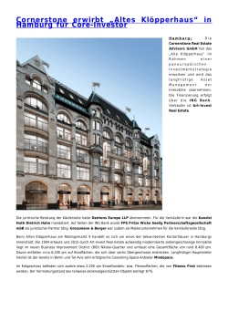 Cornerstone erwirbt „Altes Klöpperhaus“ in - Rohmert