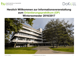 Herzlich Willkommen zur Informationsveranstaltung zum