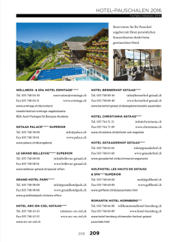 Hotelpauschalen - Menuhin Festival Gstaad
