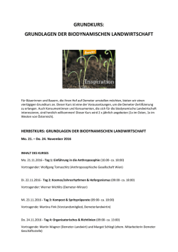 grundkurs: grundlagen der biodynamischen landwirtschaft