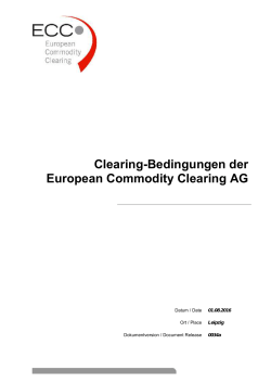 Clearing-Bedingungen der ECC - European Commodity Clearing AG