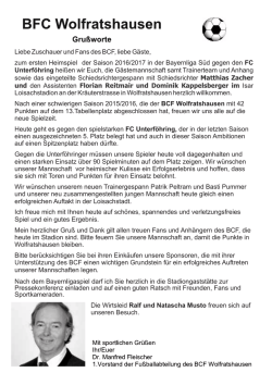 Juli 2016 - BCF Wolfratshausen Fu&szlig;ball