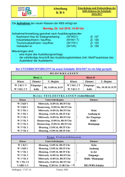 Einschulungstermine KBS - Wilhelm Röpke Schule Ettlingen