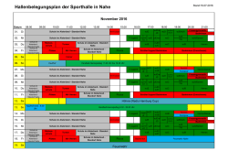 Hallenbelegungsplan der Sporthalle in Nahe