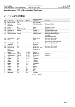 21.7. / Donnerstag