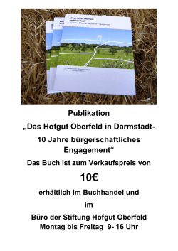 Publikation erhältlich!! - Stiftung Hofgut Oberfeld