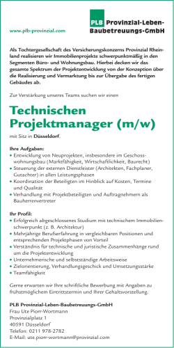 Technischen Projektmanager (m/w) - IZ-Jobs