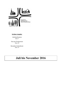 Juli bis November 2016 - kirche