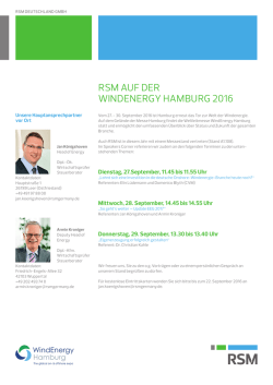 RSM auf der WindEnergy Hamburg 2016