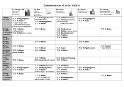 Gottesdienstordnung - Jahreskreis 15