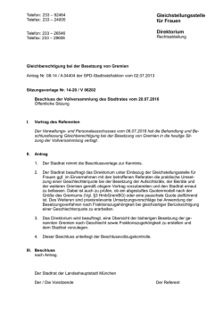 Gleichstellungsstelle f&uuml;r Frauen Direktorium