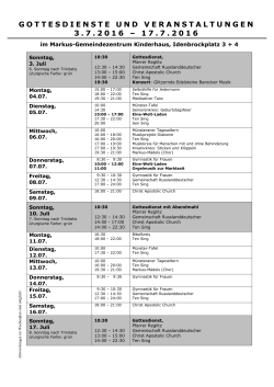 Wochenplan vom 03.07.