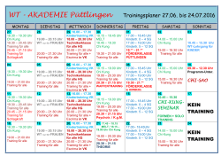 WT - AKADEMIE Püttlingen Trainingsplaner 27.06. bis 24.07.2016