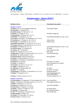 Gruppierungen - Fussballverband Region Z&uuml;rich