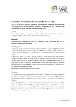 Intensivkurs Niederl&auml;ndisch f&uuml;r Deutsche Studienbewerber
