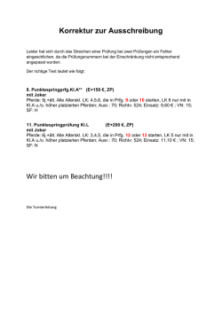 Korrektur zur Ausschreibung - Turnier-Service-Team