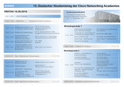 AGENDA 15. Deutscher Akademietag der Cisco Networking