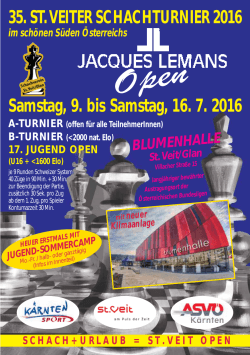35. ST. VEITER SCHACHTURNIER 2016 Samstag - Chess