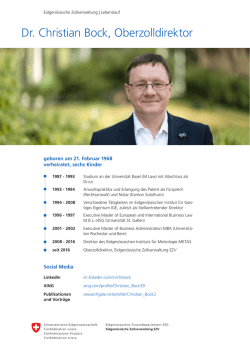 Dr. Christian Bock, Oberzolldirektor