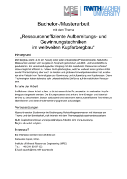 Bachelor-/Masterarbeit - Institute of Mineral Resources Engineering