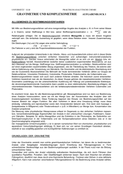 GRAVIMETRIE UND KOMPLEXOMETRIE