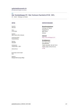 Dipl. Sozialp&auml;dagoge HF / Dipl. Fachmann Psychiatrie HF