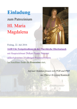 14.00 Uhr Festgottesdienst in der Pfarrkirche