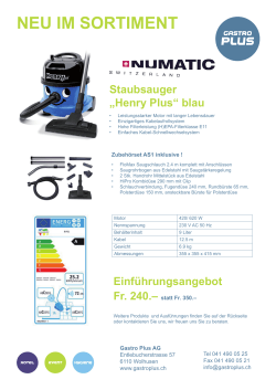Numatic “Henry” - Gastro Plus AG
