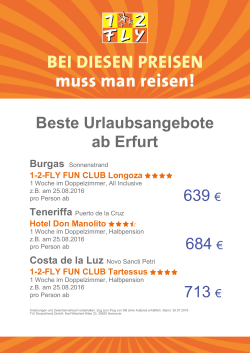 639 € 684 € 713 € Beste Urlaubsangebote ab Erfurt