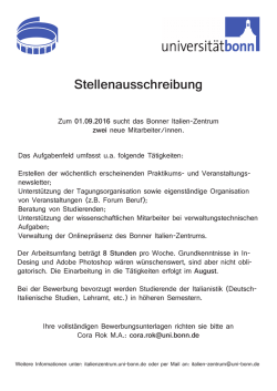 Stellenausschreibung - Bonner Italien