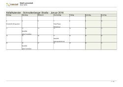 Abfallkalender - Schmallenberger Straße